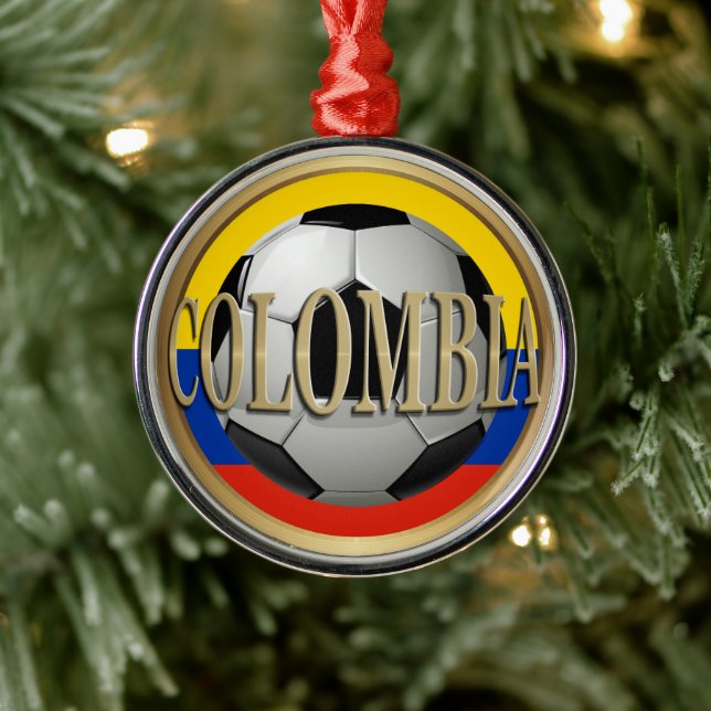 Ornamento De Metal Natal da bola de futebol na Colômbia (Árvore)