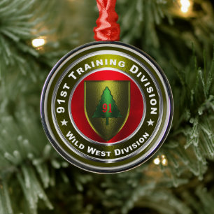 Ornamento De Metal Natal da Divisão de Formação de ruas 91
