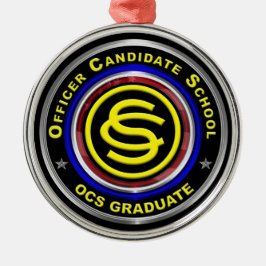 Ornamento De Metal Natal da Escola Candidata do Oficial do Exército