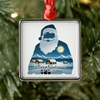 Ornamento De Metal Natal da família Vintage Moderna e Simples