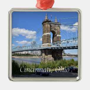 Ornamento De Metal Natal da lembrança da lembrança de Cincinnati Oh