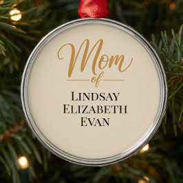 Ornamento De Metal Natal da Mamãe Elegante Personalizado
