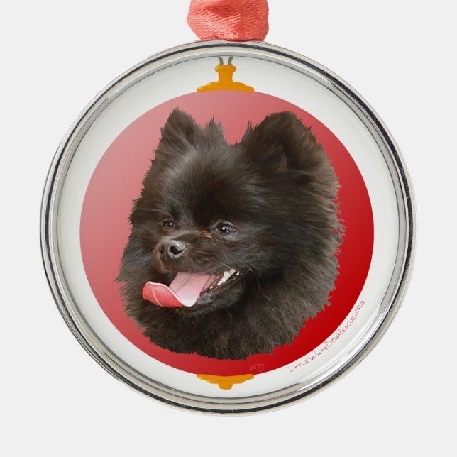 Ornamento De Metal Natal da Pomerânia (Frente)