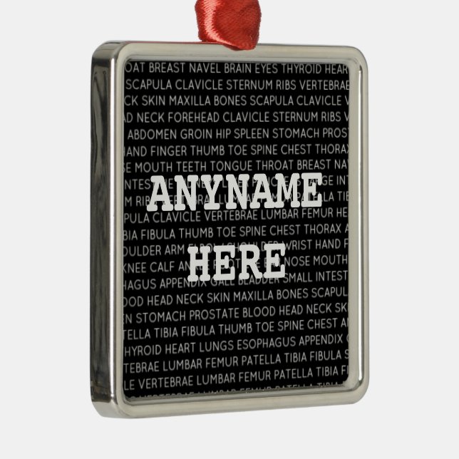 Ornamento De Metal Natal da Terminologia Médica (Direito )