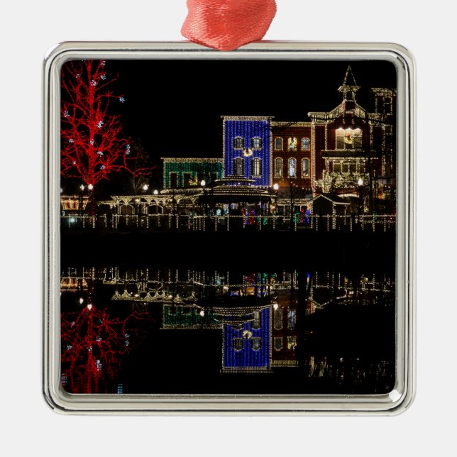 Ornamento De Metal Natal de Aterrissagem com Bombeiros (Frente)