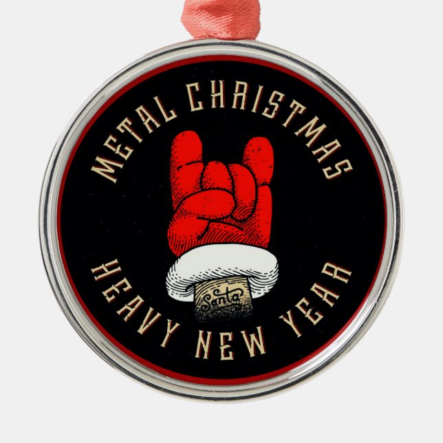 Ornamento De Metal Natal de Metal Pesado (Frente)