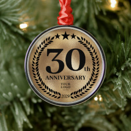 Ornamento De Metal Natal de Negócios do 30 Dourado personalizado