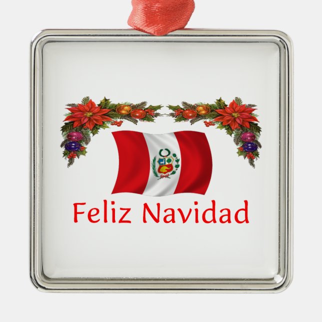 Ornamento De Metal Natal de Peru (Frente)