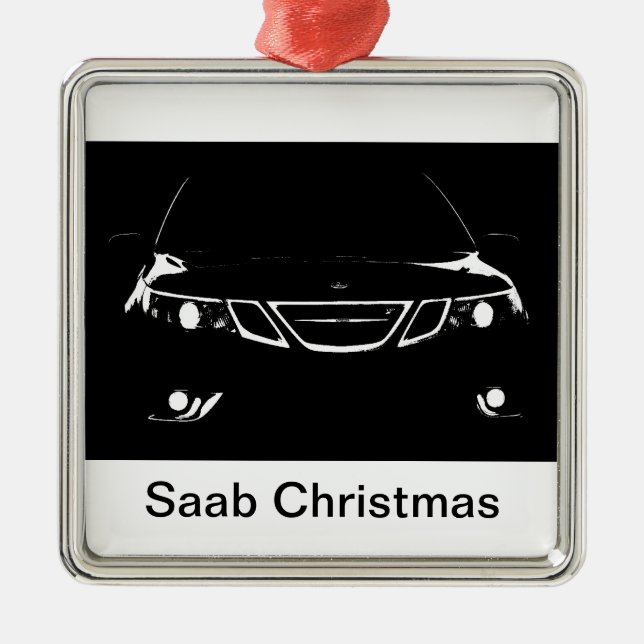 Ornamento De Metal Natal de Saab (Frente)