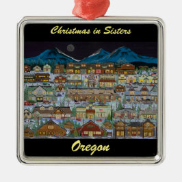 Ornamento De Metal Natal debaixo das Montanhas Cascata