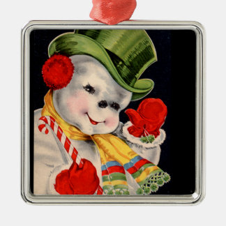 Ornamento De Metal Natal do boneco de neve do papai noel do vintage