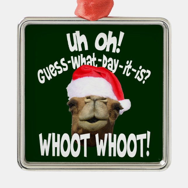 Ornamento De Metal Natal do camelo do dia de corcunda (Frente)