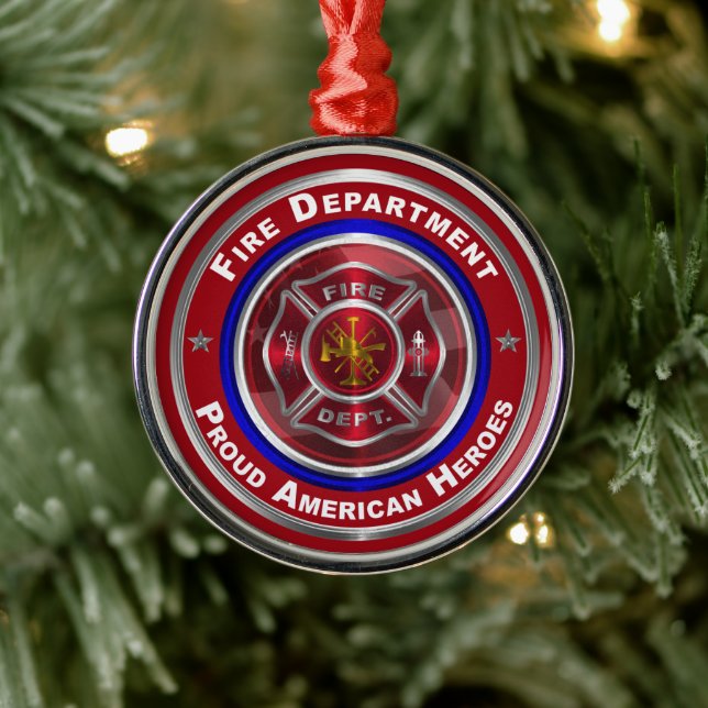Ornamento De Metal Natal do Corpo de Bombeiros (Árvore)