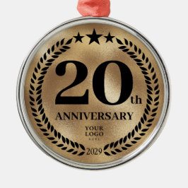 Ornamento De Metal Natal do logotipo comercial do 20 Dourado