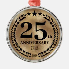 Ornamento De Metal Natal do logotipo comercial do 25 Dourado