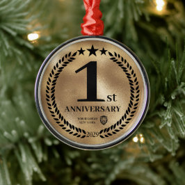Ornamento De Metal Natal do logotipo comercial do aniversário de 1rua
