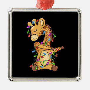 Ornamento De Metal Natal do Xmas Gift Dabbing Giraffe