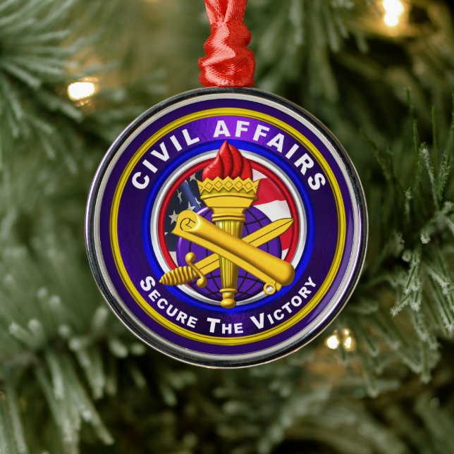 Ornamento De Metal Natal dos Assuntos Civis (Árvore)