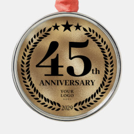 Ornamento De Metal Natal Dourado do 45º aniversário de negócios