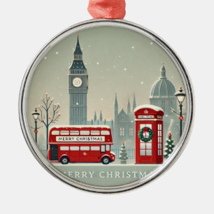 Ornamento De Metal Natal em Londres Big Ben e Londres Festivo