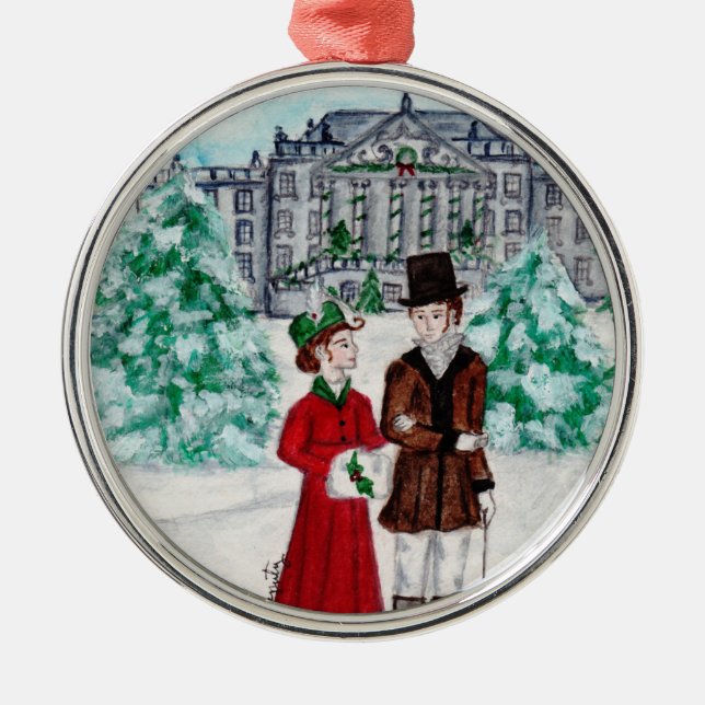 Ornamento De Metal Natal em Pemberley (Frente)