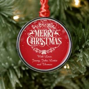 Ornamento De Metal Natal Feliz Personalizado