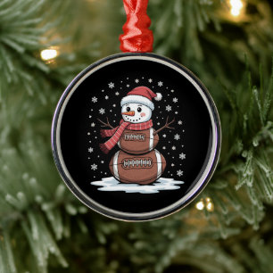 Ornamento De Metal Natal Futebol Americano Boneco de Neve Xmas Esport