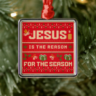Ornamento De Metal Natal Jesus É A Razão Da Temporada
