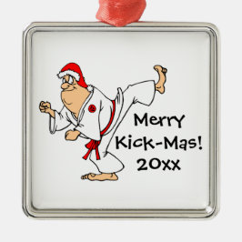 Ornamento De Metal Natal "Kick-Mas" da Feliz das Artes Marciais