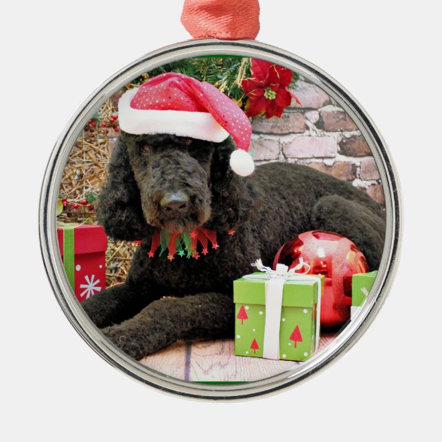 Ornamento De Metal Natal - LabraDoodle - Miller (Frente)
