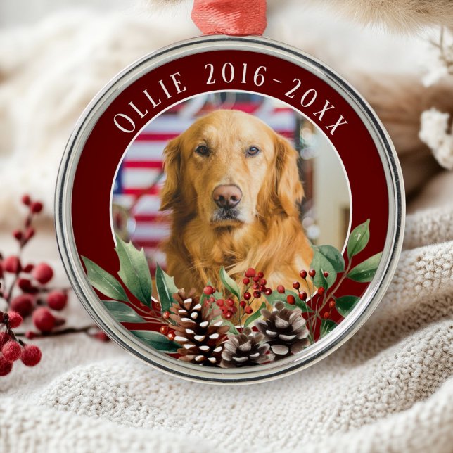 Ornamento De Metal Natal Memorial de Pet (Pet Christmas Memorial Metal Ornament)