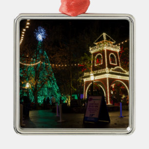 Ornamento De Metal Natal na cidade do dólar de prata