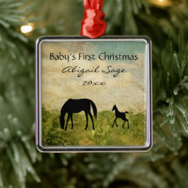 Ornamento De Metal Natal personalizado de 1rua de Mare Foal Horse Bab