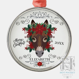 Ornamento De Metal Natal Personalizado de Burro