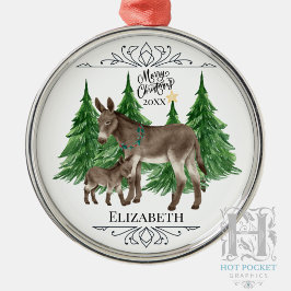 Ornamento De Metal Natal Personalizado de Burro