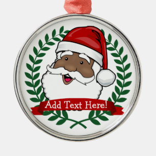 Ornamento De Metal Natal Personalizado de Papais noeis Étnicos