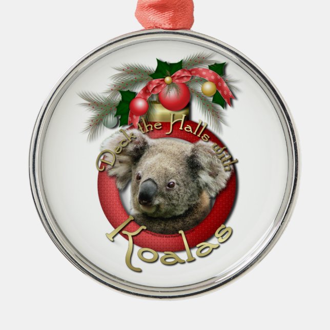 Ornamento De Metal Natal - plataforma os salões - Koalas (Frente)