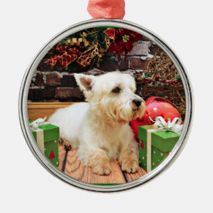 Ornamento De Metal Natal - Westie - Callie