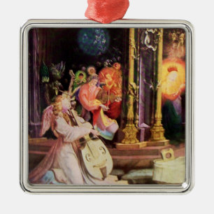 ORNAMENTO DE METAL NATIVIDADE COM ANJOS - MÁGICA DO NATAL