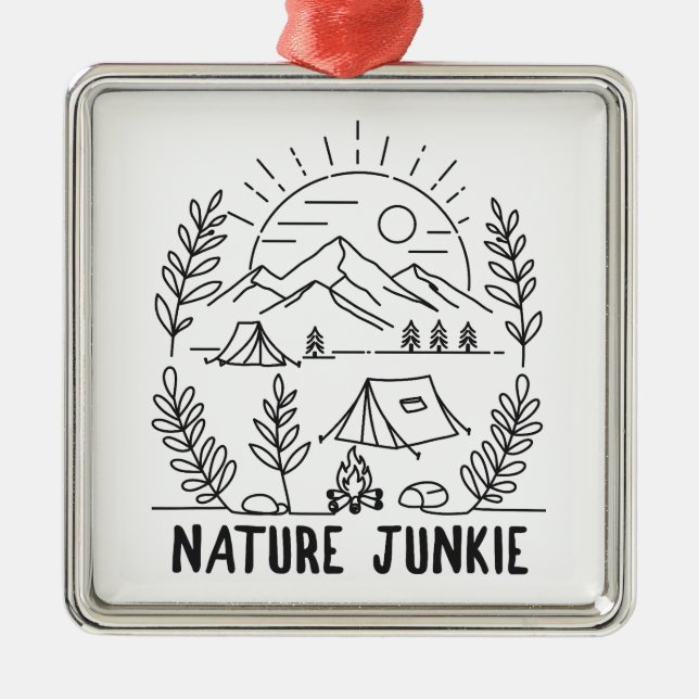 Ornamento De Metal Nature Junkie (Frente)