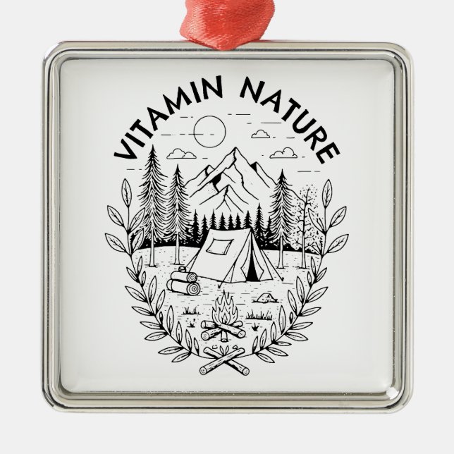 Ornamento De Metal Natureza da vitamina (Frente)