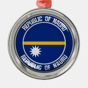 Ornamento De Metal Nauru Round Emblem
