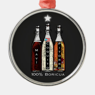 Ornamento De Metal Navidad Boricua Porto Rico Mavi Coquito Pitorro