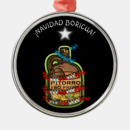 Ornamento De Metal Navidad Boricua Porto Rico Merry Xmas