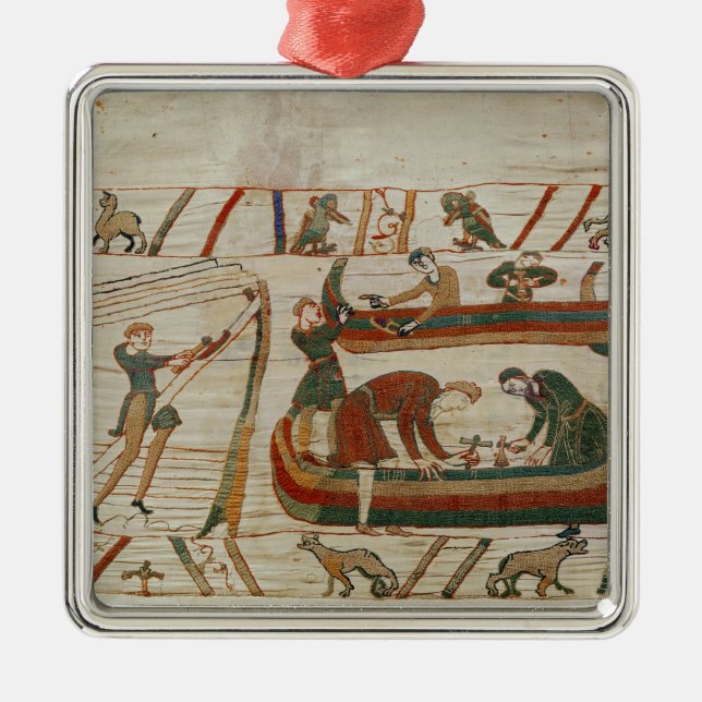 Ornamento De Metal Navios de construção sob as ordens do duque (Frente)