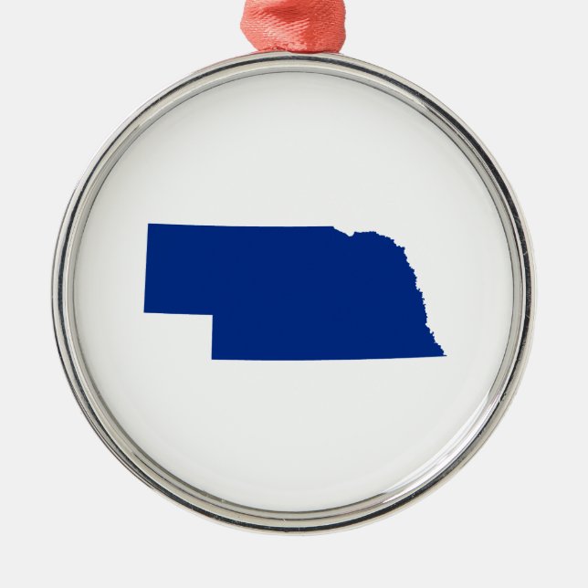 Ornamento De Metal Nebraska em Azul (Frente)