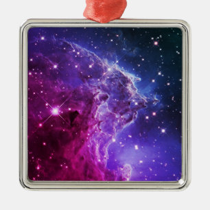 Ornamento De Metal Nebulosa Cabeça de Macaco Roxo Ombre Hipster