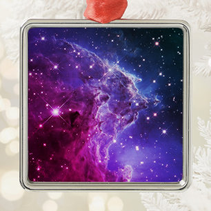 Ornamento De Metal Nebulosa Cabeça de Macaco Roxo Ombre Hipster