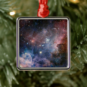 Ornamento De Metal Nebulosa Carina Vermelha e Azul Telescópio Hubble