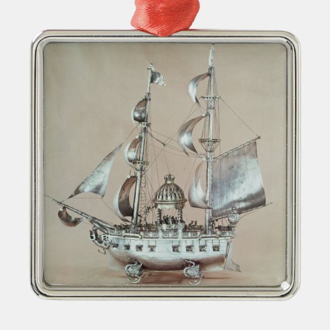 Ornamento De Metal Nef de prata (Frente)